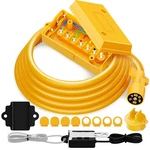 Mictuning 8FT 7 Way Plug Inline Trailer Cord With Gang Junction Box Waterproof. Fixed Price $50.14.