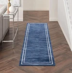 Nourison Essentials Indoor/outdoor Area Rug 2.2X7.6 Easy-clean Navy Blue. Fixed Price $42.25.