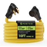 10FT Amp Generator Extension Cord, 250V Prong Nema 14-50P Rv/ev Male Plug. Fixed Price $78.02.
