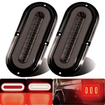 Wahmototin 2PCS 6" Inch Smoked Lens Oval Red Halo 52 Leds Trailer Lights. Fixed Price $60.52.