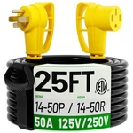 Powgrn Nema 14-50P To 14-50R Amp Rv/ev Extension Ft, Yellow. Fixed Price $117.89.