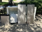 Norcold 1200 Refrigerator/freezer Door Panel Set 4PC Stainless Used. Fixed Price $150.00.