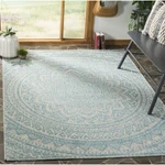 Safavieh Outdoor CY8734-37112 Courtyard Light Grey / Aqua Rug. Fixed Price $103.69.
