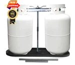 Rvpnr Dual Propane Tank Mounting Rack 23 5/8" Wide By 1/2" Deep, Black. Fixed Price $66.98.