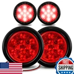 True Mods 4PC 4" Round Red Led Trailer Tail Lights Dot Fmvss 108 Sae S2T2I. Fixed Price $68.18.