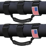 Moveland Roll Bar Grab Handles With Us Flag, X Grip For 2, Black. Fixed Price $23.54.