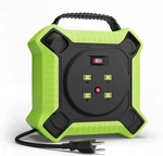 45 Ft Retractable Extension Cord Reel Heavy Duty 14AWG/3C Sjtw Foot, Green. Fixed Price $85.35.