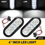 2X 6" Oval White 10 Trailer Truck Sealed Reverse Back-up Tail Lights 12V Fz. Fixed Price $21.99.