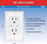 Rv Designer S801, Dual Gfci Outlet With Cover Plate, White, Ac Electrical. Fixed Price $121.99.