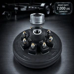 Trailer Brake Hub Drum Kit On 6.5 For 7000LB Dexter Axle 12X2 8-LUG 008-219-04. Fixed Price $119.00.