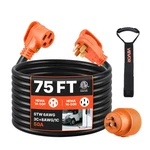 Vevor 75 Ft 50A Rv Extension Cord Stw 6/3 + 8/1 Wire Nema 14-50P 14-50R Etl. Fixed Price $356.90.