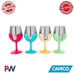 Camco Life Is Better At The Campsite Wine Tumbler Set 4-PACK 53068. Fixed Price $69.07.