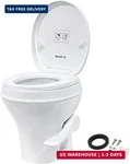 Seaflo Rv Toilet, Residential Height 18.4", Gravity Flush Foot Pedal, Soft Close. Fixed Price $325.98.