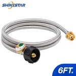 Shinestar 6FT Braided Propane Hose Adapter With Gauge 1LB To 5-20LB Tank. Fixed Price $19.79.