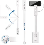Rotating Outlet Extender 180 Adjustable Wall Power Strip, Usb-a/c, White. Fixed Price $24.99.