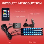4PCS Led Car Suv Interior Decor Neon Atmosphere Rgb Light Strip Music Control. Fixed Price $13.99.