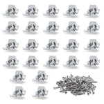 Luomorgo 24 Pack Double Roller Catch Cabinet Latches With Pieces, Silver. Fixed Price $14.41.