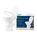 Camco 41710 Rv Gravity Flush Toilet White Ceramic Foot Pedal. Fixed Price $335.95.