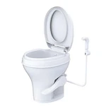 Seaflo Rv Toilet 18.5" Standard Height Foot Pedal Soft Close 4-YEAR Warranty. Fixed Price $220.22.