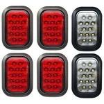 5X3 4X Red 2X White Rectangle Light 12 Led Stop/turn/tail Backup/reverse Tow .... Fixed Price $158.83.