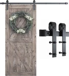 Smartstandard 6.8FT Barn Door Hardware Kit, Sliding Feet, Matte Black. Fixed Price $40.90.