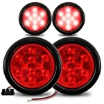 4PC 4" Round Red Trailer Tail Light Kit Sealed Grommet Plug Waterproof Dot. Fixed Price $39.95.