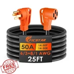 Ficstar 25FT Amp Rv Extension Cord 14-50P To 14-50R Grip Handle Heavy Duty. Fixed Price $129.99.