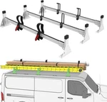 Van Roof Rack Fit For 2011-2025 Nissan NV1500/2500/3500,3 Bars, 800LBS,WHITE. Fixed Price $170.00.