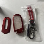Glossy Red Smart Fob Cover With Leather Keychain For Jeep Dodge Chrysler. Fixed Price $15.00.