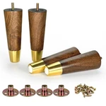 Aiminjey Wooden Furniture Legs With Gold Cap 6INCH, Dark BROWN-6INCH. Fixed Price $41.10.