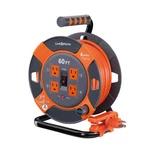 LINK2HOME Cord Reel 60FT Extension 4 Power Outlets - Orange/black. Fixed Price $85.88.