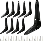 Uenhoy 10 Pack Black Shelf Brackets 4 X 3 Inch Metal Floating Hea. Fixed Price $13.33.