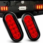 Nilight 2PCS 6" 10LEDS Oval Red Tail Stop Brake Turn Trailer Lights Grommets. Fixed Price $14.50.