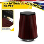 Red 4" Inch Inlet Truck Air Filter Round Dryflow Clamp-on Cone Intake Auxito. Fixed Price $27.54.