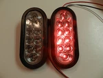 (2) Trailer Truck Sealed Clear / Red 6" Oval Stop Turn Tail Light Optronics. Fixed Price $25.64.