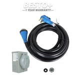 50A 25FT 125/250V Rv Power Extension Cord W/led & Twist Lock Plug Inlet Set. Fixed Price $107.52.