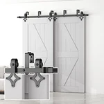 Skysen 5FT Low Ceiling Heavy Duty Sliding Barn Door Hardware Double Track Bypass. Fixed Price $45.00.