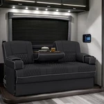 Qualitex Gravitas Sl With Console Rv Sofa Bed, 74" Wide, Black & Charcoal. Fixed Price $2119.00.