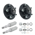 On 4.5" 11" Square Trailer Hub W/bearing Kit 3500 Lbs Axle #84 Spindle. Fixed Price $124.03.