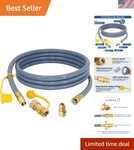 12 Feet Solid Brass Natural Gas Hose - Quick Connect For Bbq & Heat Appliances. Fixed Price $77.89.
