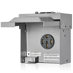 Suraielec 50 Rv Outlet Box, Enclosed Lockable Electrical Amp, Gray. Fixed Price $43.99.