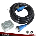 30FT 50AMP Rv Extension Cord + Power Inlet Box Combo Kit Twist Lock Led. Fixed Price $130.42.