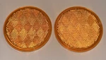 Sate-lite Amber Reflector Pair SAE-A-87-DOT Stick-on Truck Safety X2 2000S. Fixed Price $14.00.