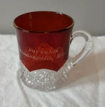Vintage Minneapolis, Minn. Ruby Red Flash Glass Mug Souvenir. Fixed Price $12.00.