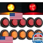 10X 2" Round Led Side Marker Clearance Lights For Trailers - 5 Amber, Red. Fixed Price $51.29.