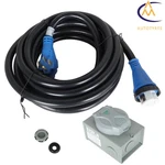 Power Input Box 50A 30FT With Lock And Rv Extension Black Cord Blue Plug. Fixed Price $126.87.