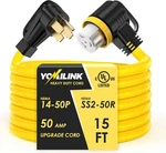 15 Feet 50 Amp Rv/generator Cord, Ul Listed, Locking Connector, Ft, Yellow. Fixed Price $105.11.