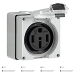 Wilawels Amp Rv Power Box, 125V/250V Nema 14-50R Outlet, White. Fixed Price $28.88.