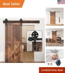 Elegant 6FT Barn Door Sliding Track Kit - Carbon Steel, Max 230LB Capacity. Fixed Price $82.49.