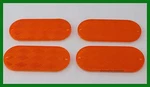 Amber Stick-on Reflectors Truck Rv 4" X 2" Oval Quick Mount -set Of. Fixed Price $12.25.